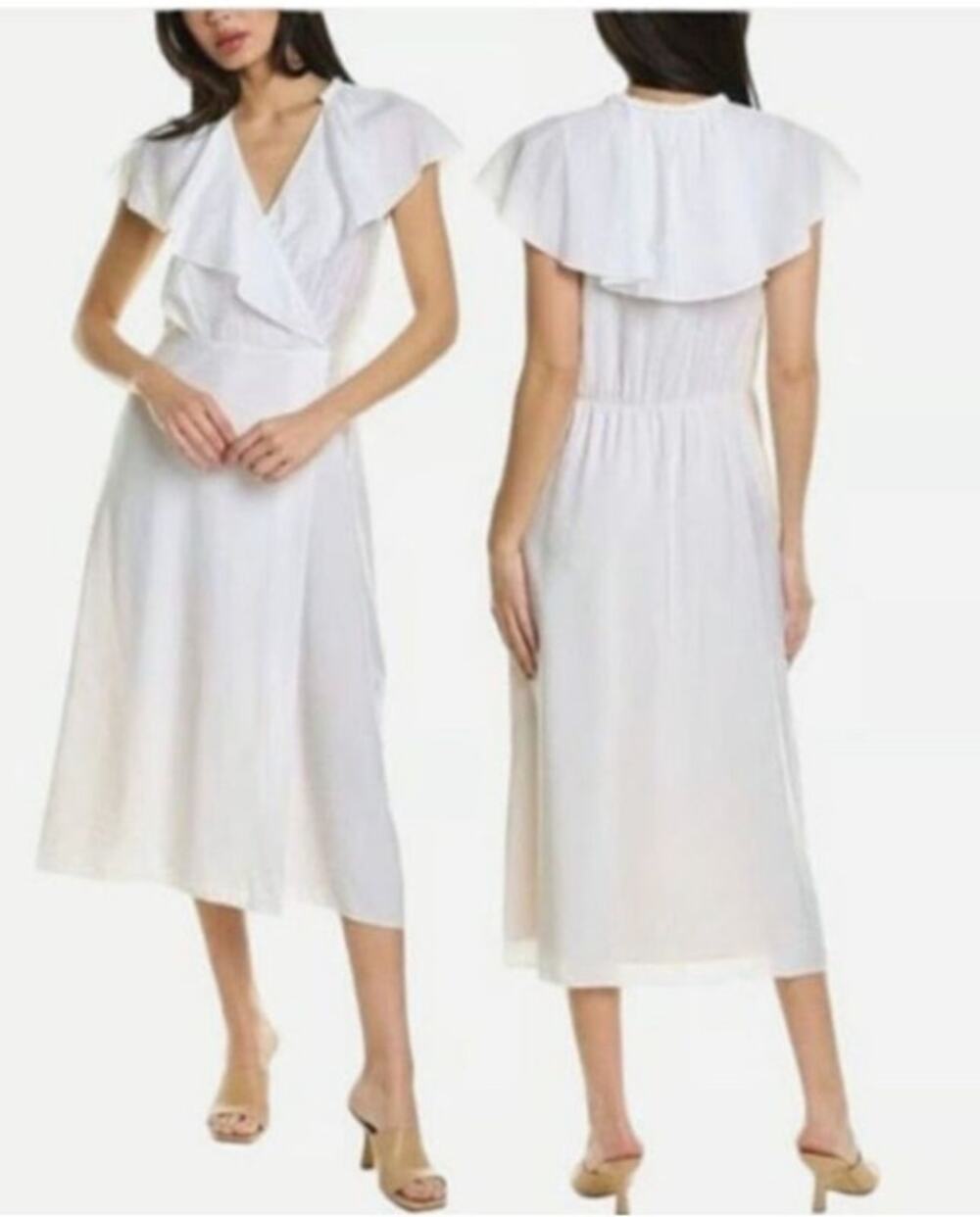 Vince White Sleeveless Midi Dress Size Medium NWT $445